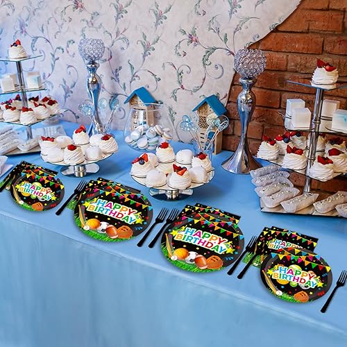 Vista 42 de ZOIIWA - Juego vajilla desechable 96 piezas de Little Boo para baby shower, suministros fiesta fantasmas para 24 invitados, platos, servilletas