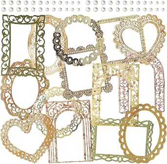 Mayplous Vintage Lace Cutouts 6 Pack Paper Frame Die Cut Border Patterned Lace Doilies for Scrapbooking, Planner, Card Making Dream