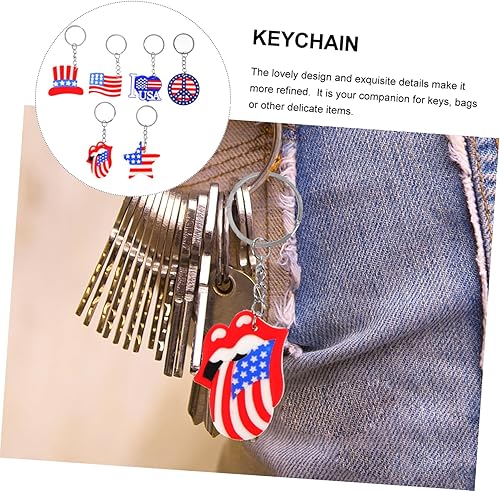 Miniatura 3 de CORHAD Bandera de Estados Unidos, 12 piezas, llavero para bolso, cartera, llavero, cartera, llavero, bolso, recuerdos, bandera de gel de sílice,