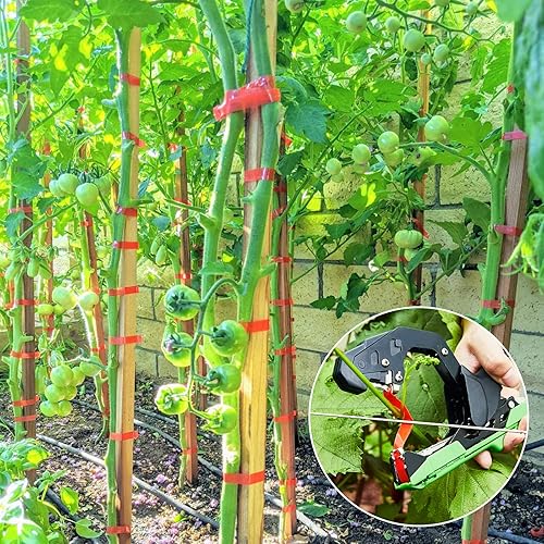 Miniatura 7 de Ametralladora mejorada para atar tomates y uvas de vid rápidamente, herramienta de cinta de jardín para jardineros, agricultores con cintas y grapas