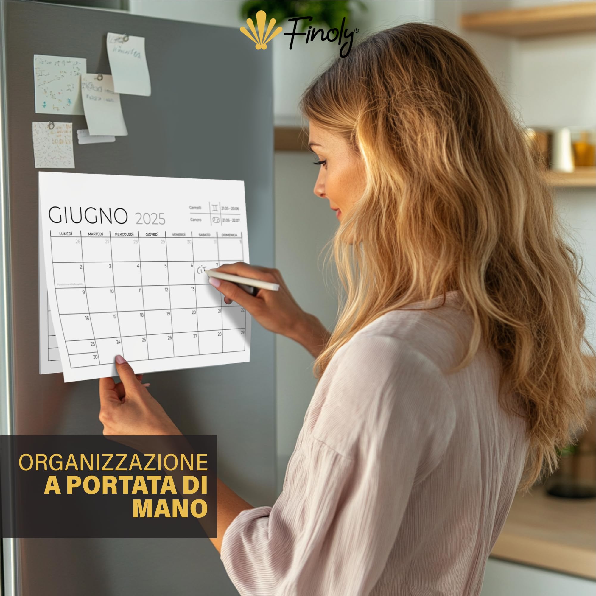 Finoly Magnetic Calendar for Fridge January 25 to June 26 | Fridge Calendar Magnetic in Italian 2025/2026 | Monthly Planner Refrigerator (Minimalistic) - Image 4