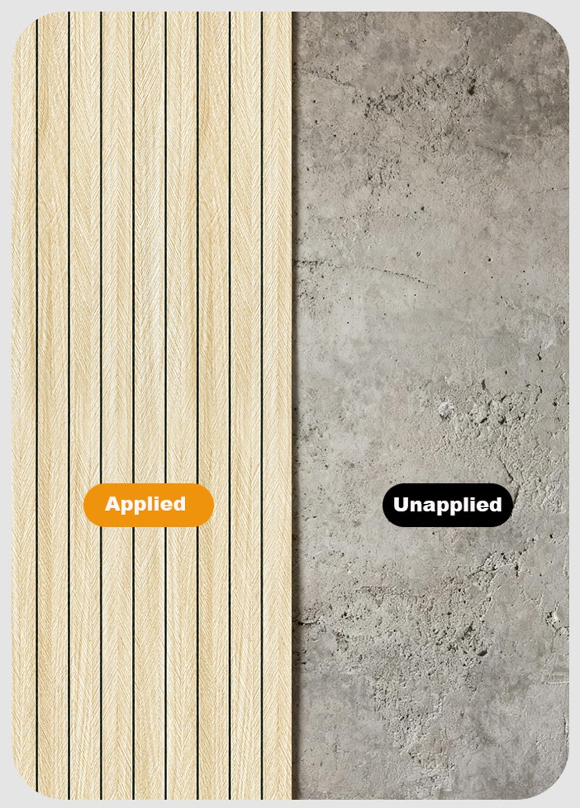 Panel de pared de listones de PVC, panel autoadhesivo de grano de madera sintética, papel pintado 3D insonorizado para decoración del hogar, diseño de listones estriados, fácil de instalar, duradero y