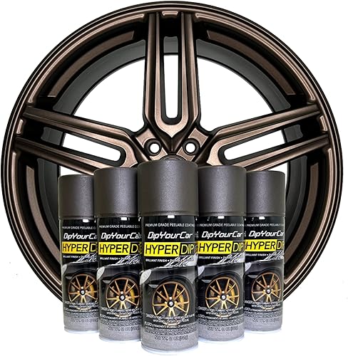 Miniatura 10 de Kit de Pintura para Llantas HyperDip de DipYourCar.com - Juego de bricolaje con latas de pintura en aerosol para automóviles - Protección removible