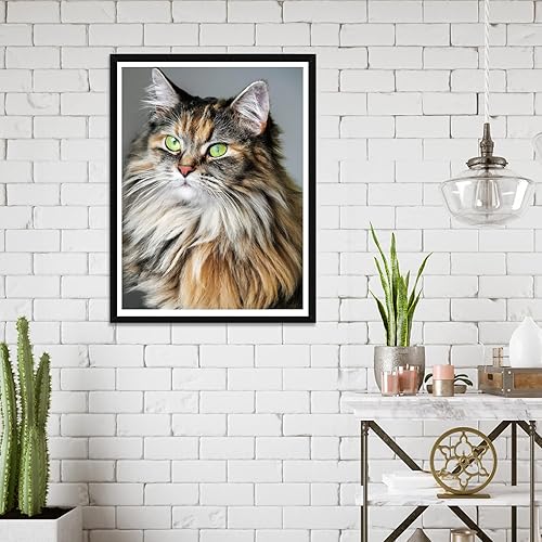 Miniatura 7 de Wergund - Kits de pintura de diamantes de gato, kit de pintura de diamante, bordado de diamantes de imitación de cristal de punto de cruz, arte y