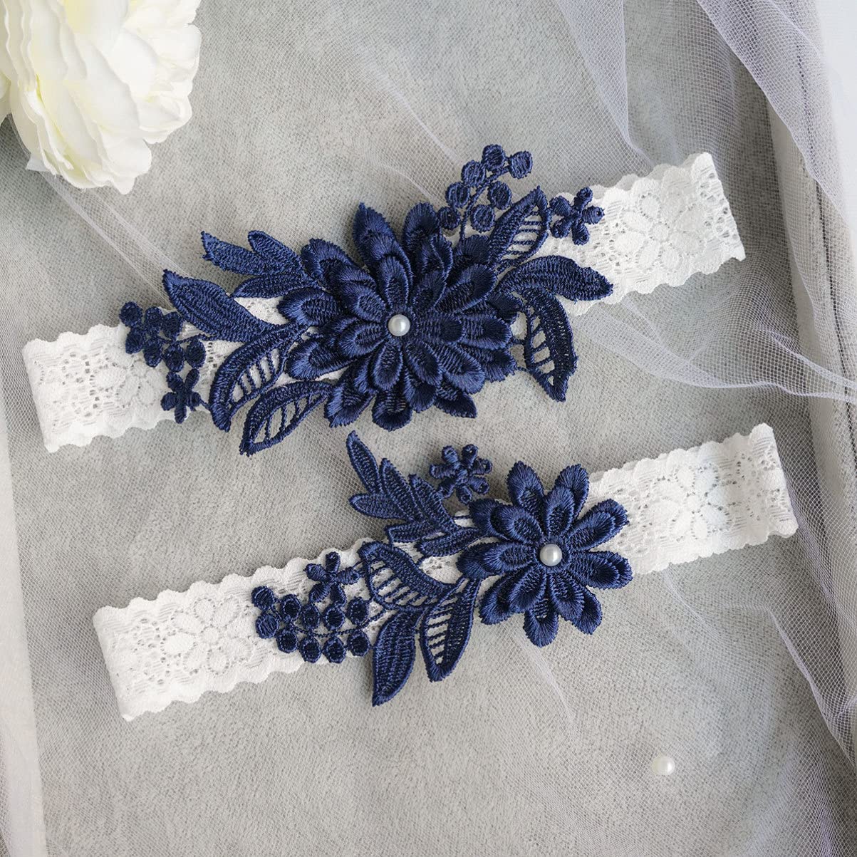 Cintura 1 Paio Giarrettiera da Sposa Set Giarrettiere in Pizzo Elasticizzato Cintura Fascia per Gamba Floreale Accessorio per Piede da Sposa Accessorio per Ornamenti di Nozze Festa di Fidanzamento