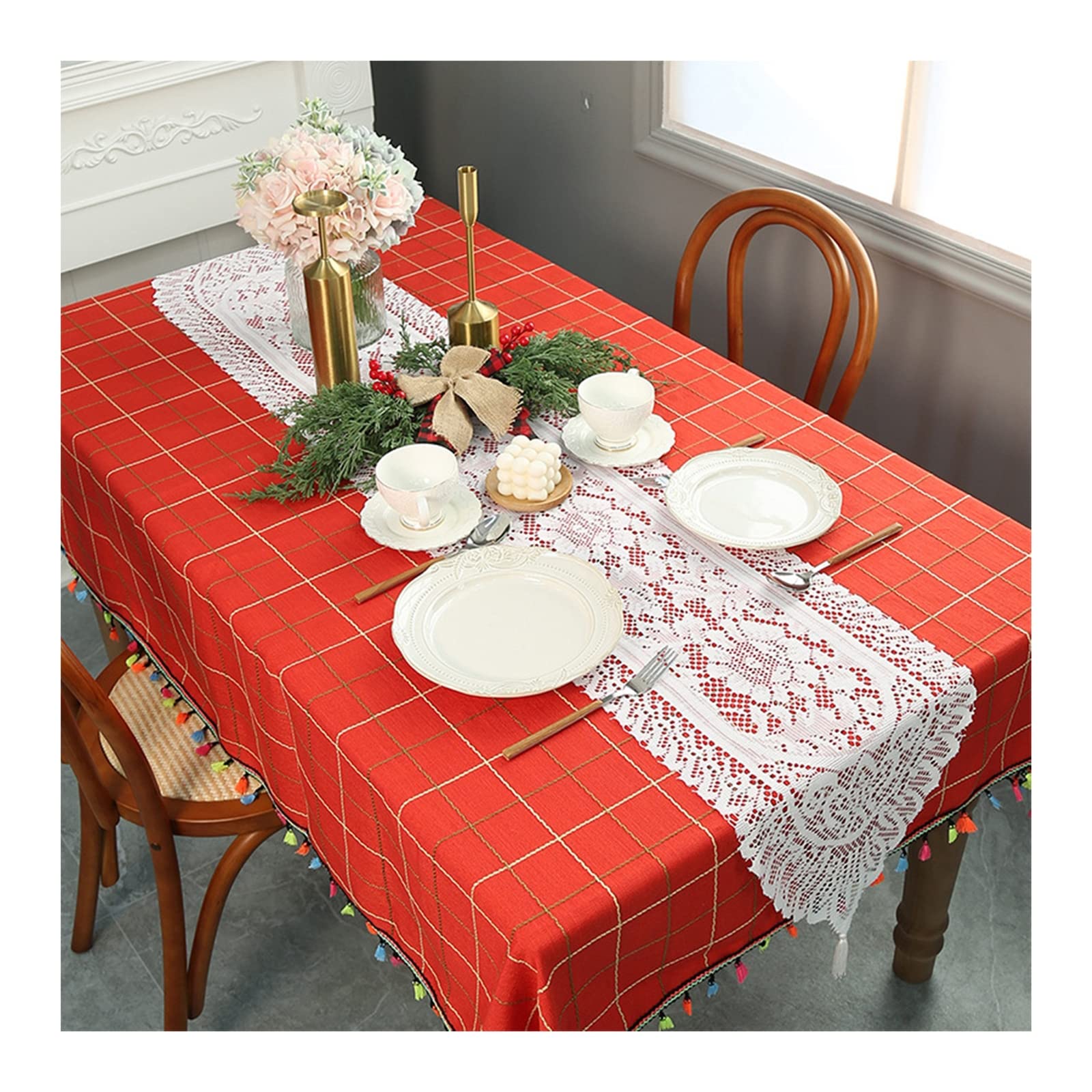 Chemin De Table Dentelle 30x180 Cm Toile De Jute Chemin De Table Mariage, Decoration Table Pour Fête Bapteme Mariage Anniversaire