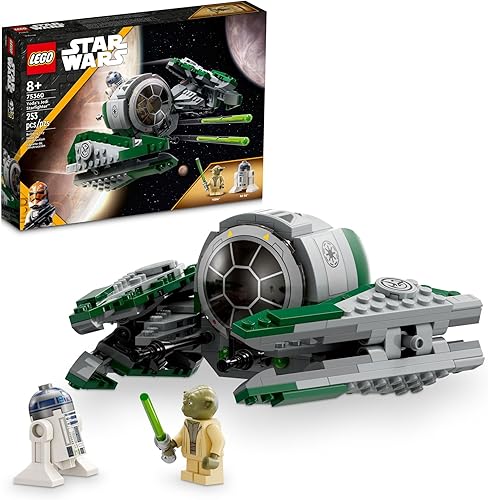 LEGO Star Wars Jedi Starfighter de Yoda 75360 Star Wars Coleccionable para niños con figura de Master Yoda con juguete de sable de luz, regalo de