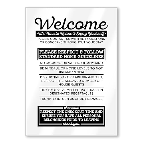 Acrylic 5x7 Compatible with Airbnb Essentials for Hosts Sign, Air