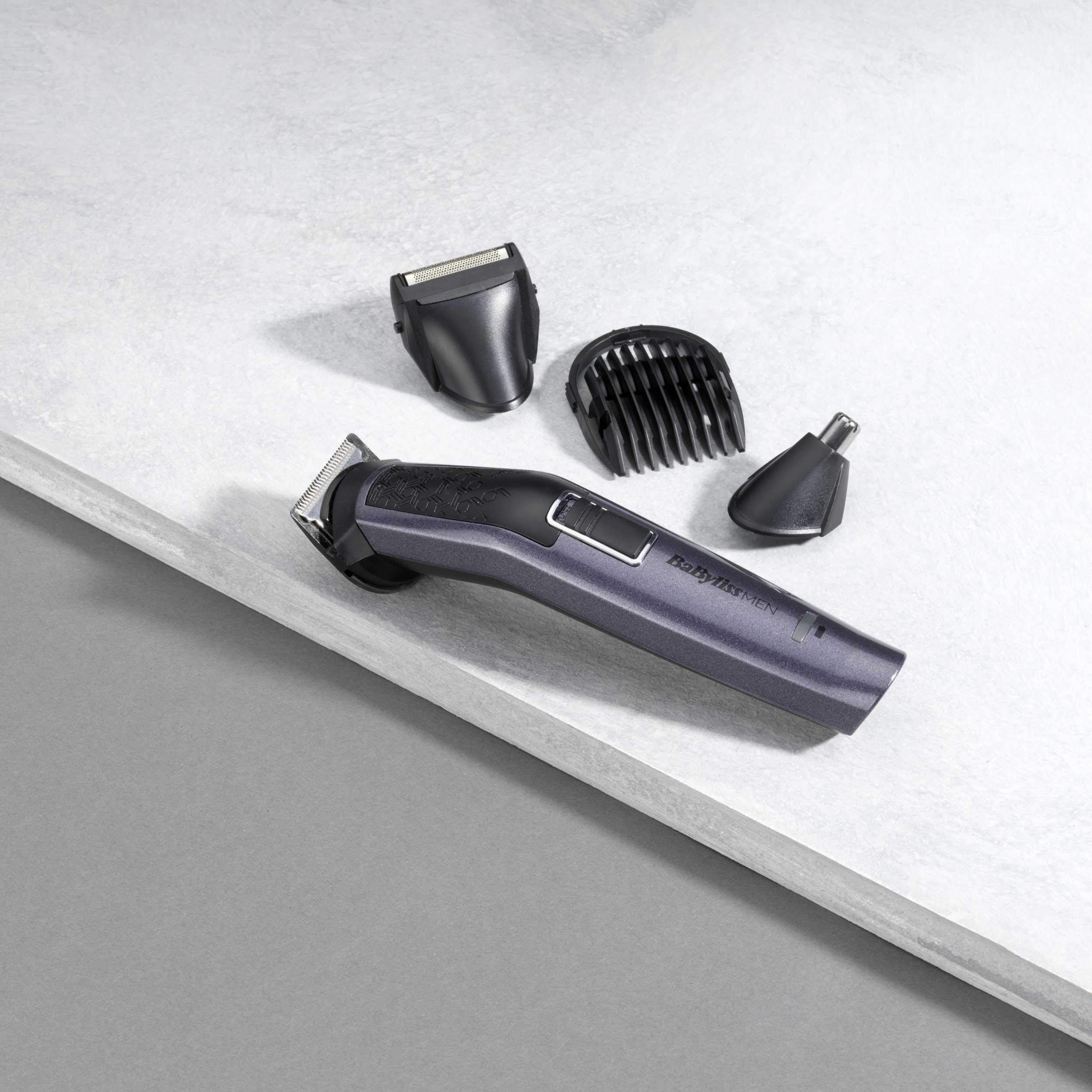 BaBylissMEN Tondeuse Multi-usages Kit 10 en 1 Carbon Titanium avec Tondeuse Nez et Rasoir de Finitions MT727E