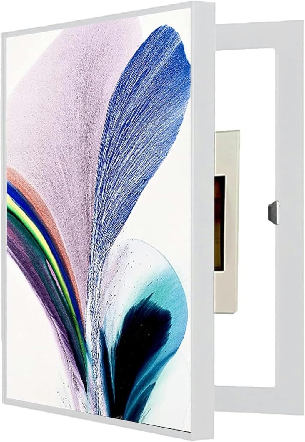 AMNOOL Cover Electric Meter Counters Decoration Cover Hide Paintings Electrical Panel Cover Switch Box Suitable for Living Room The Bedroom The Office(Black,A)