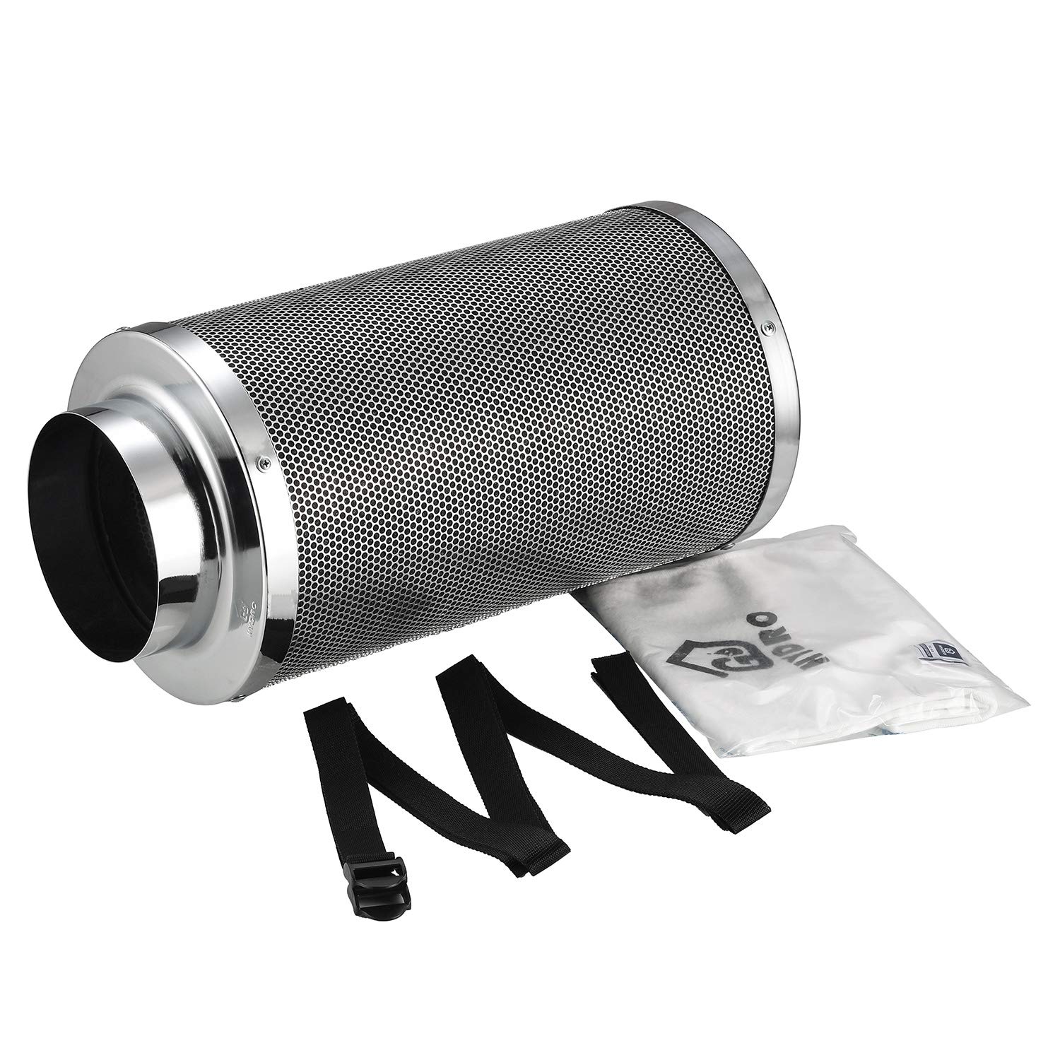 Air Carbon Filter 4" with Premium Australian Virgin Charcoal 1 Pair Rope Hanger Included, Odor Removal Carbon Filter for Grow Tent, for Inline Duct Fan, Odor Control, Grow Rooms, Hydroponics