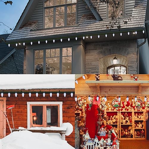 Miniatura 6 de Luces de Navidad C9, 50 unidades, 24.5 pies, poligonales, conectables, grado comercial, para interiores y exteriores, 120 V, certificado UL, forma