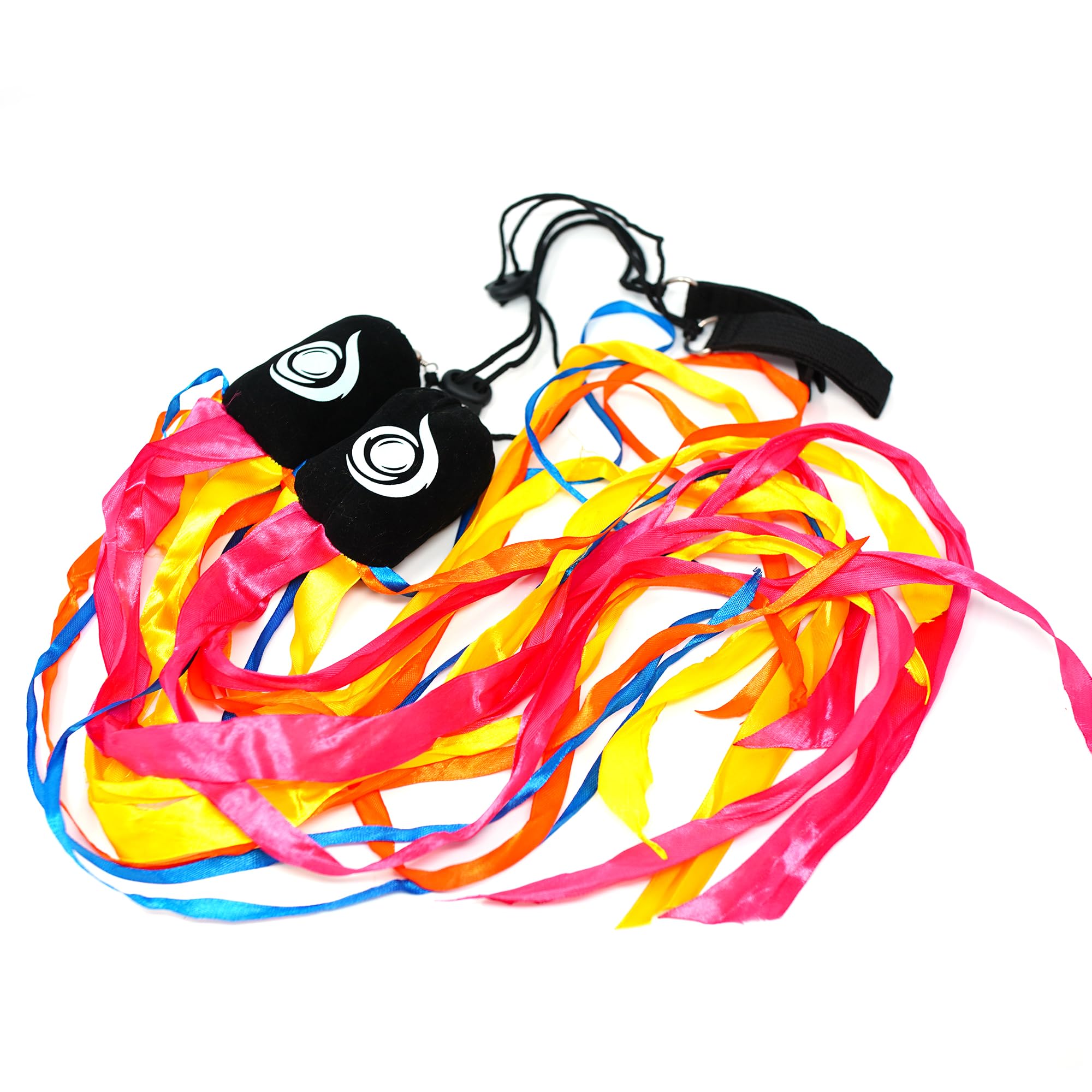 Cascade Ribbon Poi - Colourful Beginner Poi Set (Pink/Yellow/Orange/Blue)