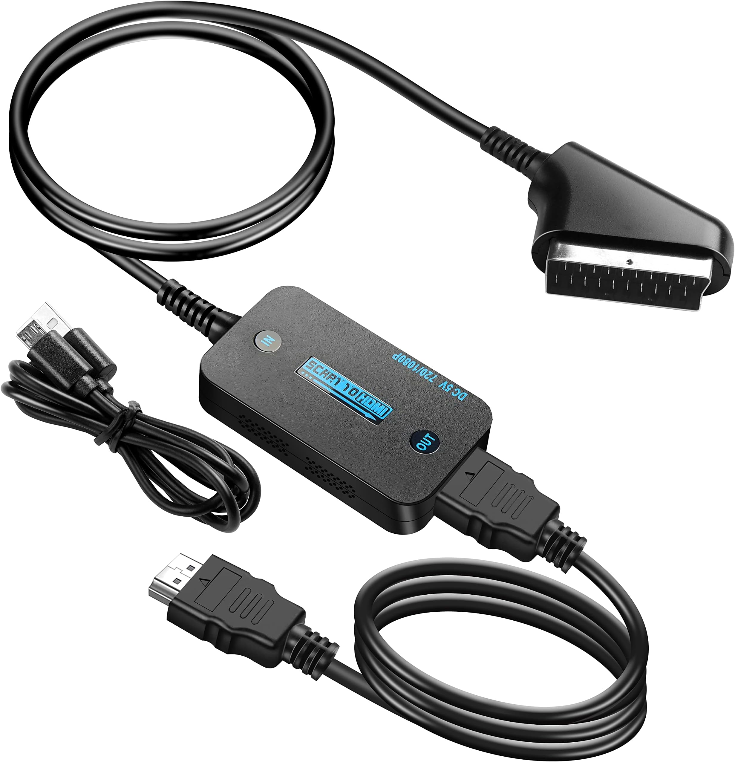 Adaptateur Péritel Numérique Convertisseur Péritel Vers HDMI - Adaptateur 1080p/720p Pour CRT/DVD/VHS | Plug & Play Convertisseur Péritel HDMI