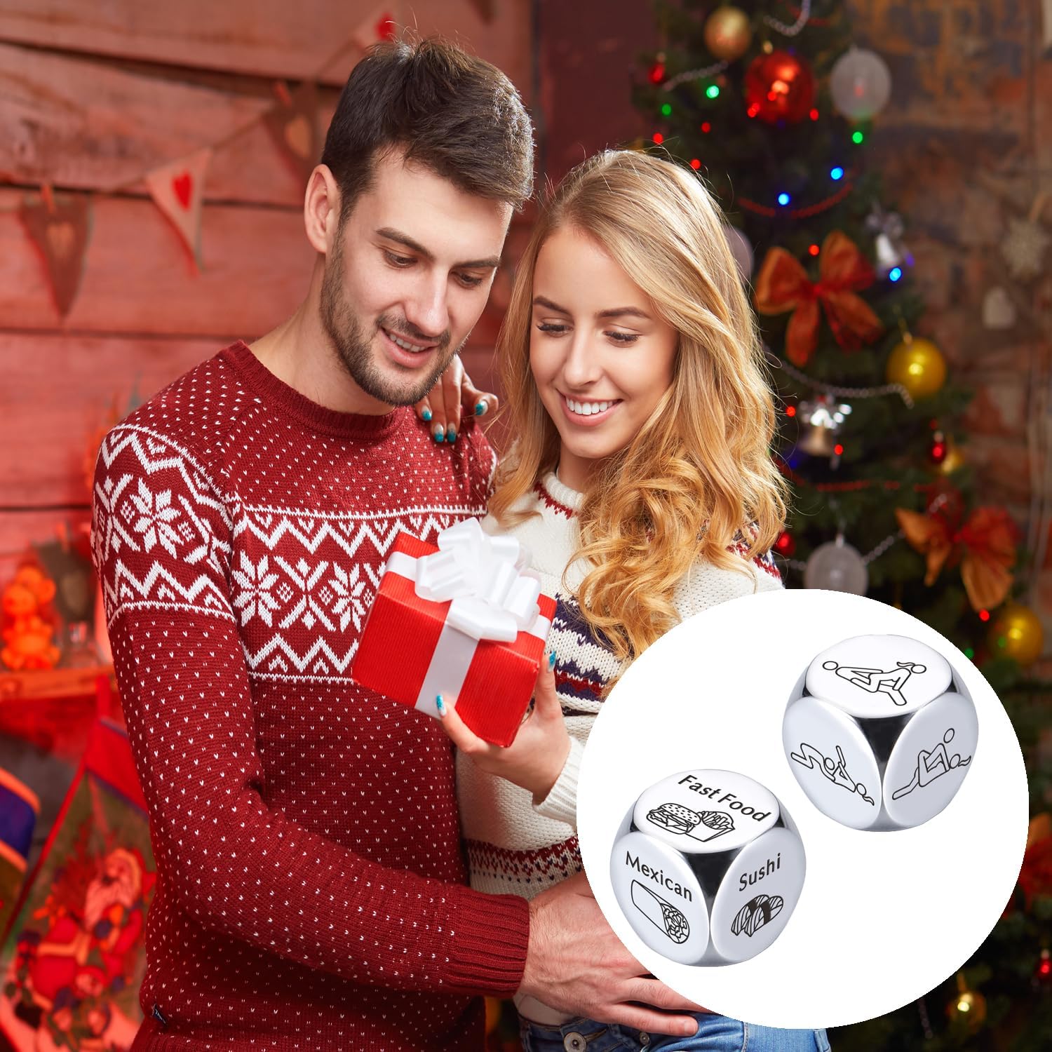 Date Night Dice Fathers Day Gag Gifts for Men Adult Husband Positions Sex Game Sex Naughty Valentines Dice Gifts for Wife Husband Women Men Her Him Boyfriend Girlfriend Funny Easter Basket Stuffers