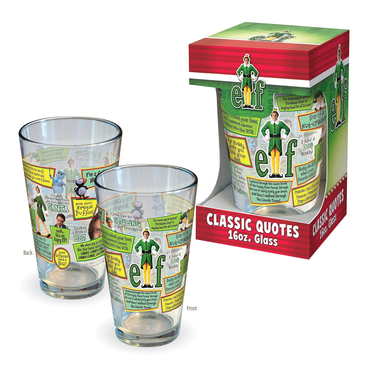 ICUP Elf The Movie Classic Quotes 16 oz Glass (packaged) - Image 5