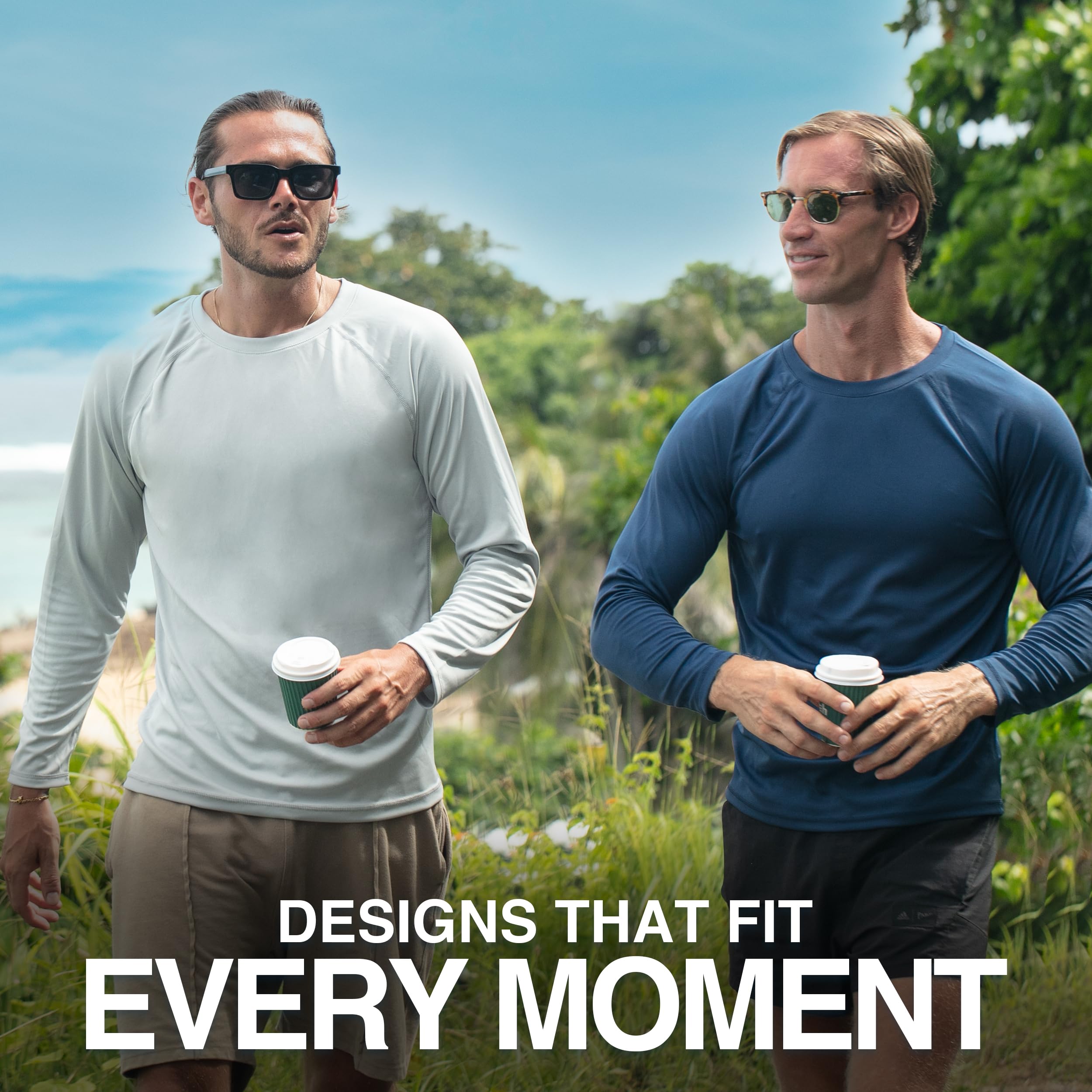Kanu Surf Men's UPF 50+ Long Sleeve Rashguard Swim Shirt