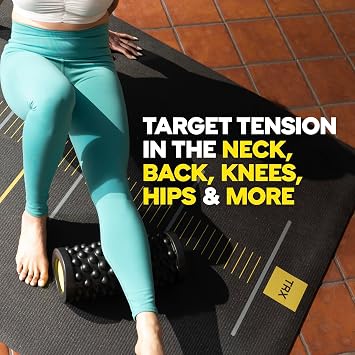 TRX Training Rev Myofascial Release Roller, Travel Massage Roller for Muscles, 14-Inch Round Foam Roller for Stretching and Post-Workout Recovery