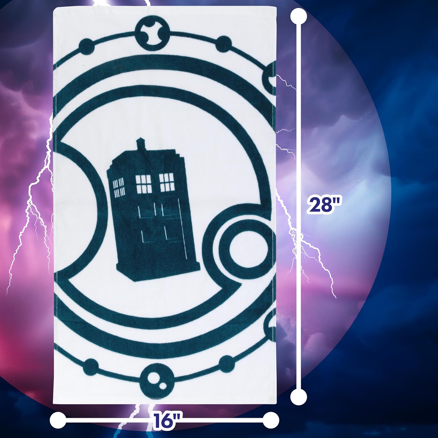 Doctor Who Hand Towels Set of 2, 18" x 24" - Tardis Police Box & Gallifrey Design - for Kitchen or Bathroom - Soft, Quality Cotton - Collectible Dr. Who Decor Gift for Women, Men, Adults - Image 2