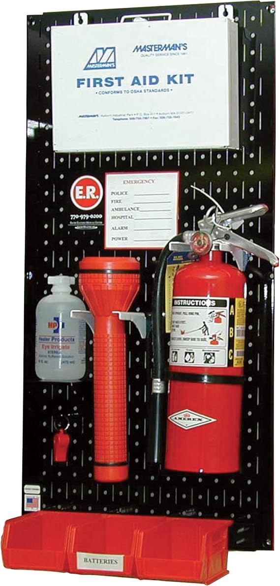 Wall Control Industrial Metal Pegboard- Black Three 16inx32in Panels