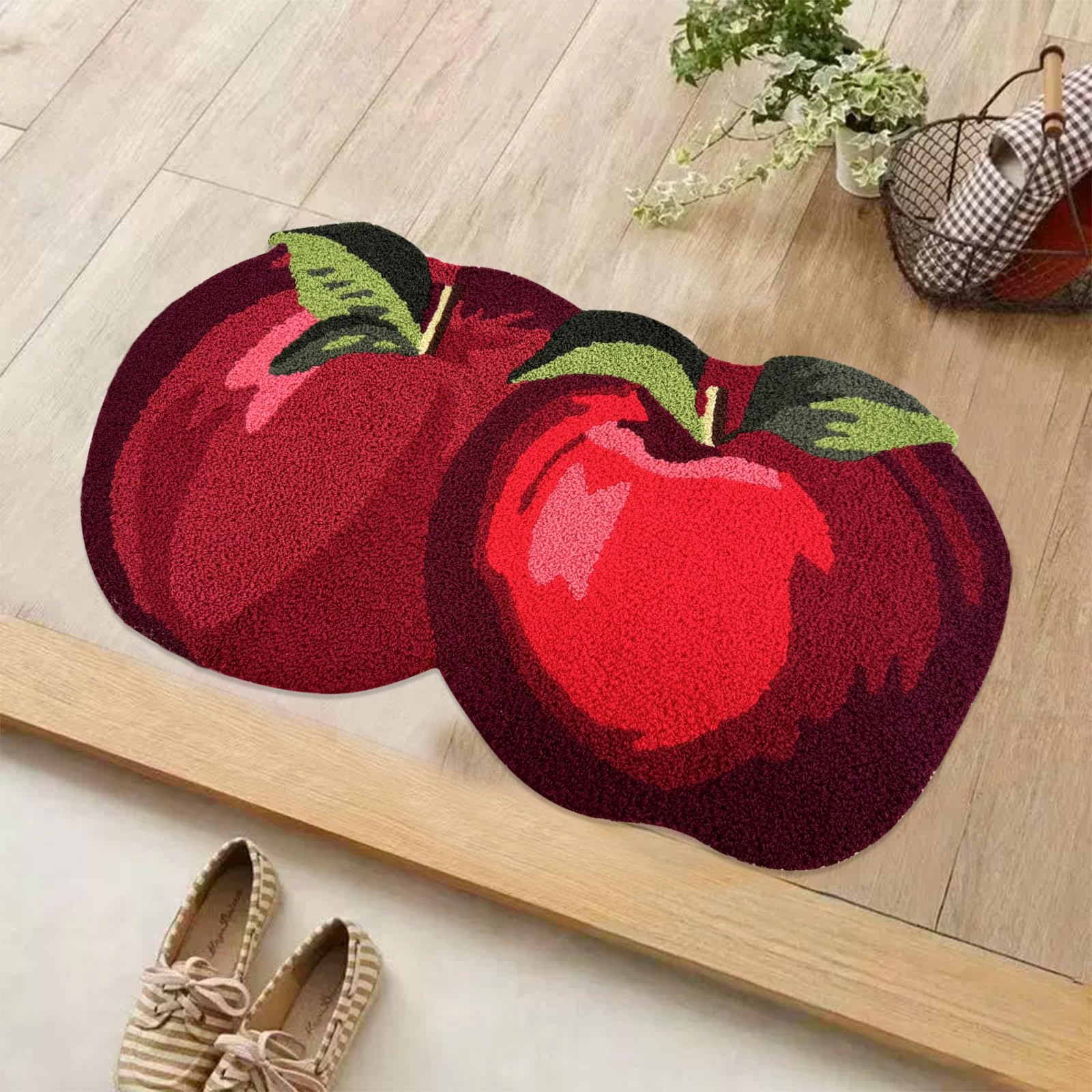 Amazon.com: ABREEZE Lovely Fruit Rugs, Apple Shaped Area Rugs