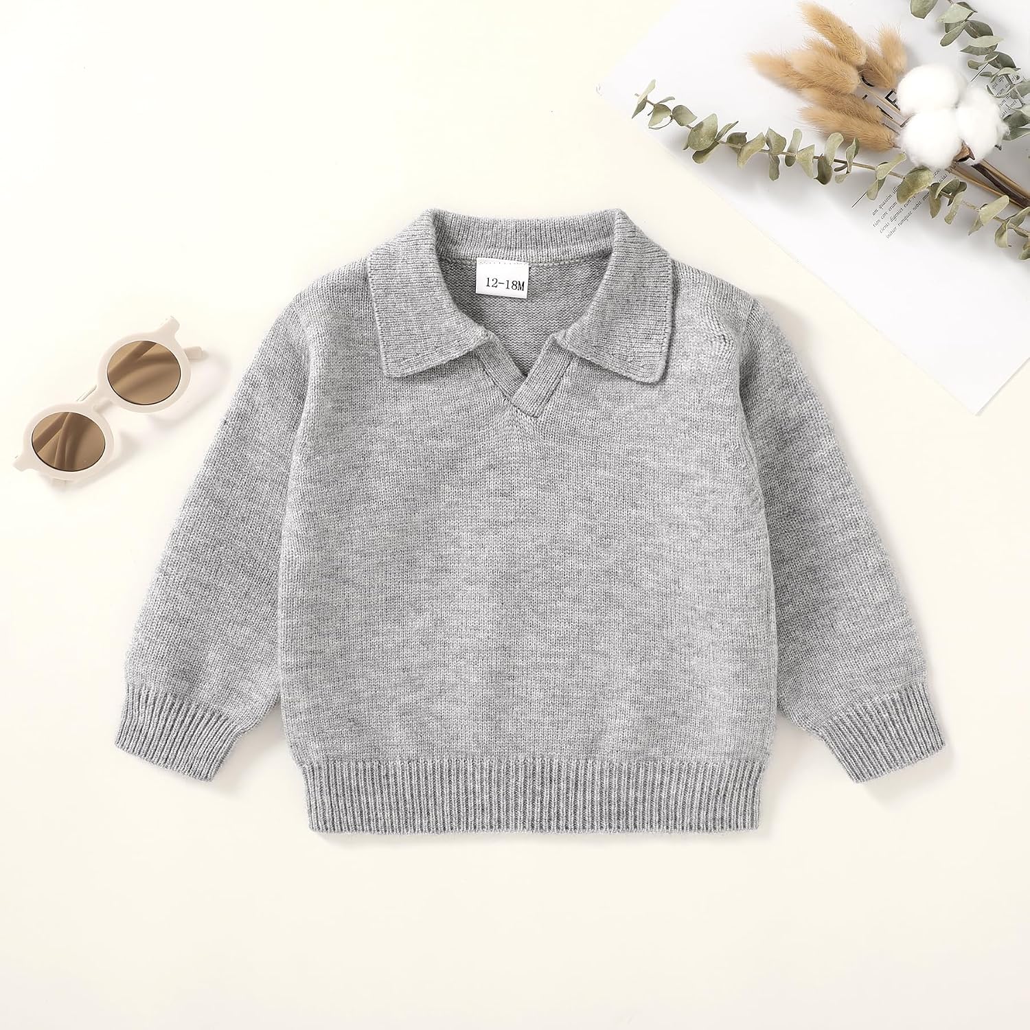 YOUNGER STAR Toddler Boy Girl Sweater Baby Fall Shirt Pullover Long Sleeve Knitted Sweatshirt Winter Warm Clothes