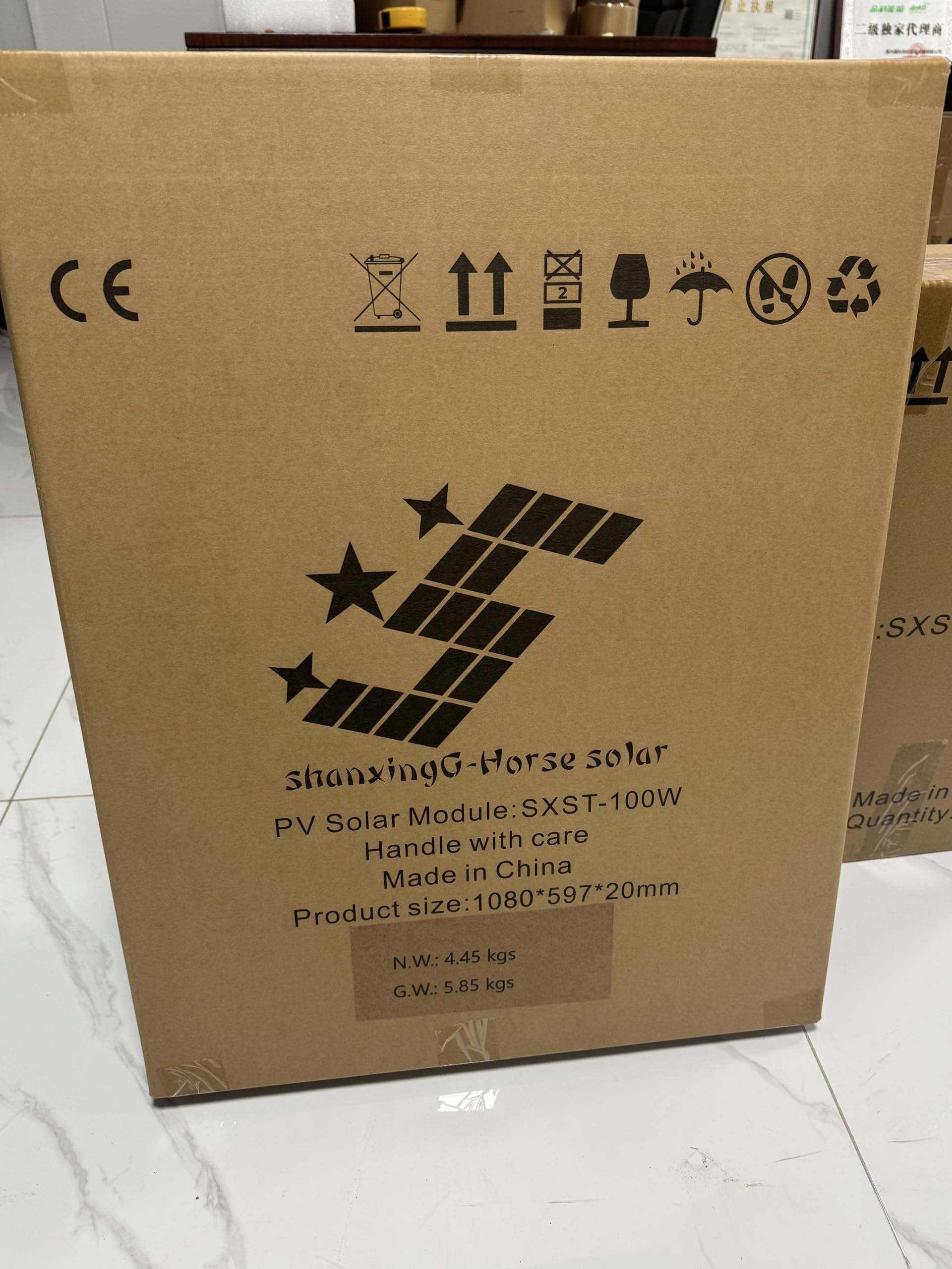 ShanxingG-Horse - Pannello solare pieghevole, 100 W, 20 V, monocristallino, nero, con supporto integrato, leggero, per alimentazione fuori rete
