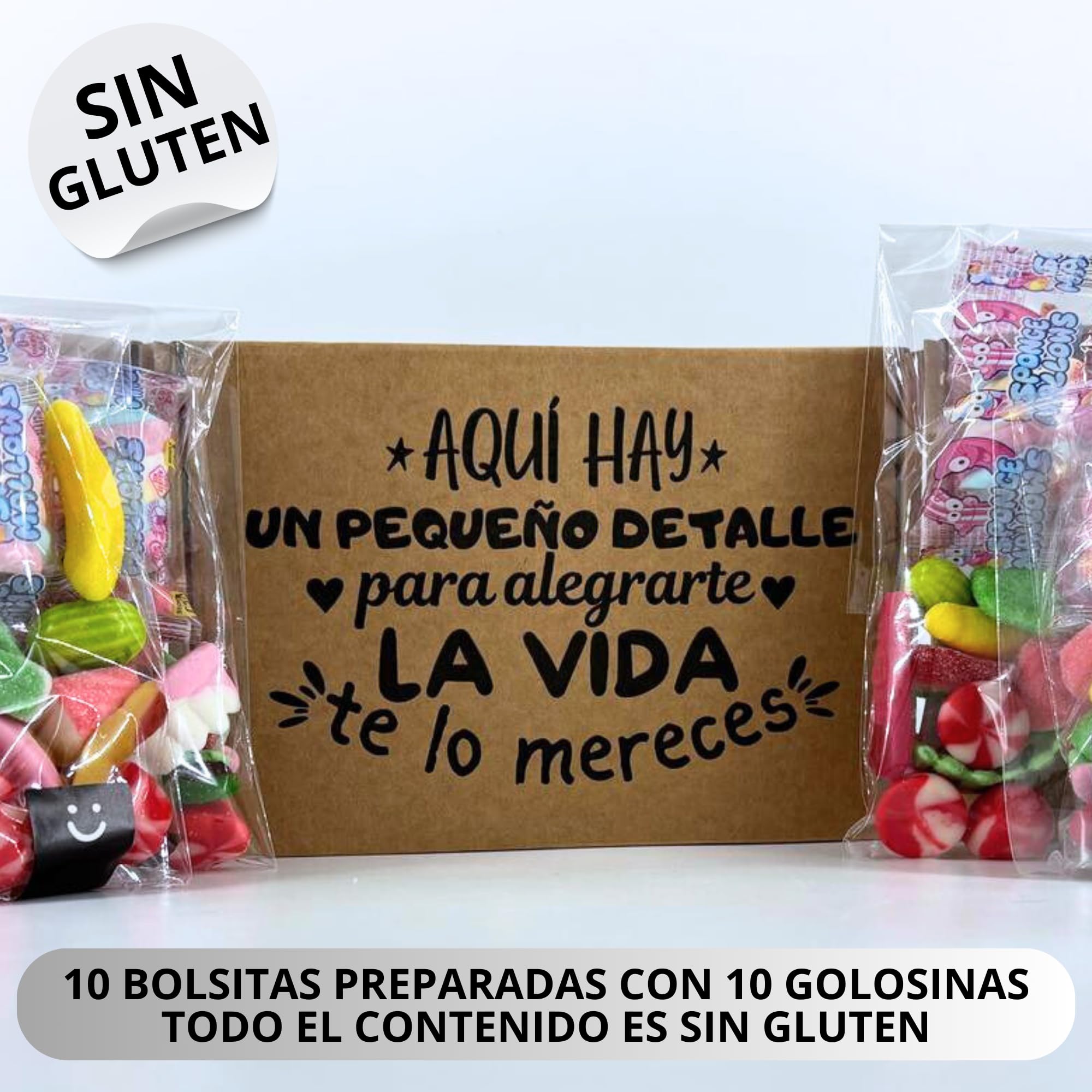 Bolsas Preparadas De Gominolas Variadas / 100 Golosinas en 10 Bolsitas Listas Para Celebración/Detalle de Cumpleaños