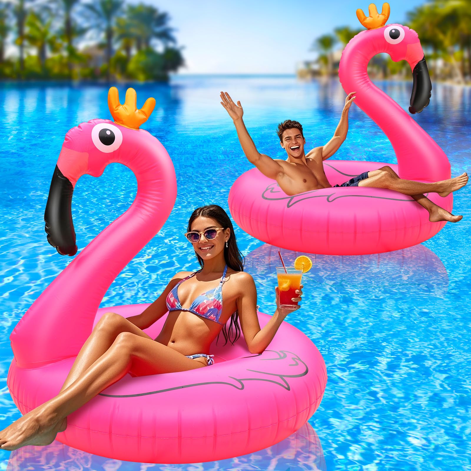 flamingo♡ ZQJKLE Flamingo Inflatable Pool Floats, 42