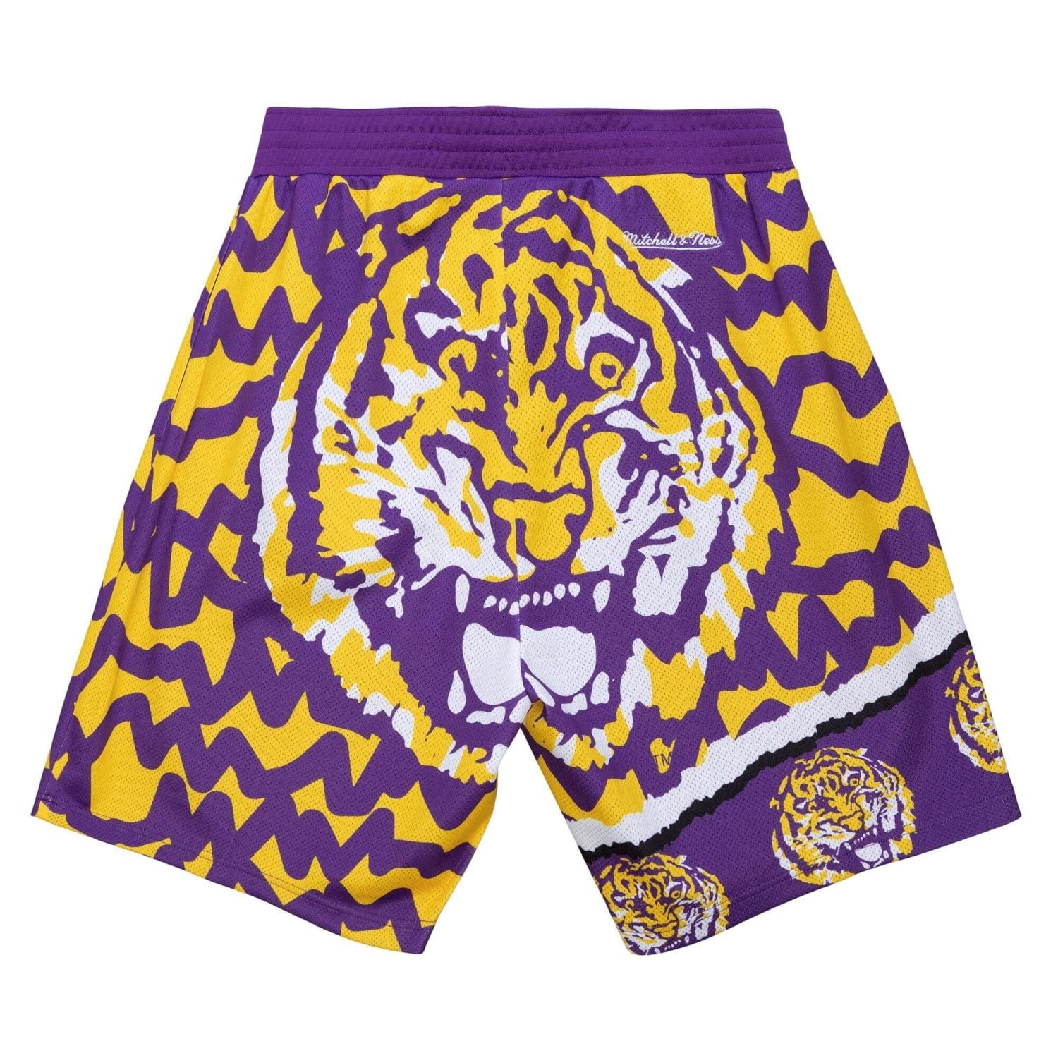 Mitchell & Ness LSU Tigers Mens NCAA Jumbotron 2.0 Sublimated Purple/Yellow Shorts (US, Alpha, Medium, Regular, Regular, Multi-Coloured)