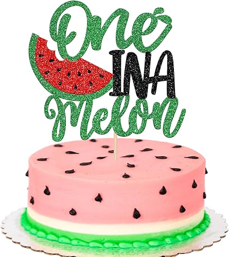 Rsstarxi 1 paquete de decoración de pastel de primer cumpleaños con temática de sandía para baby shower con temática de sandía de 1 año