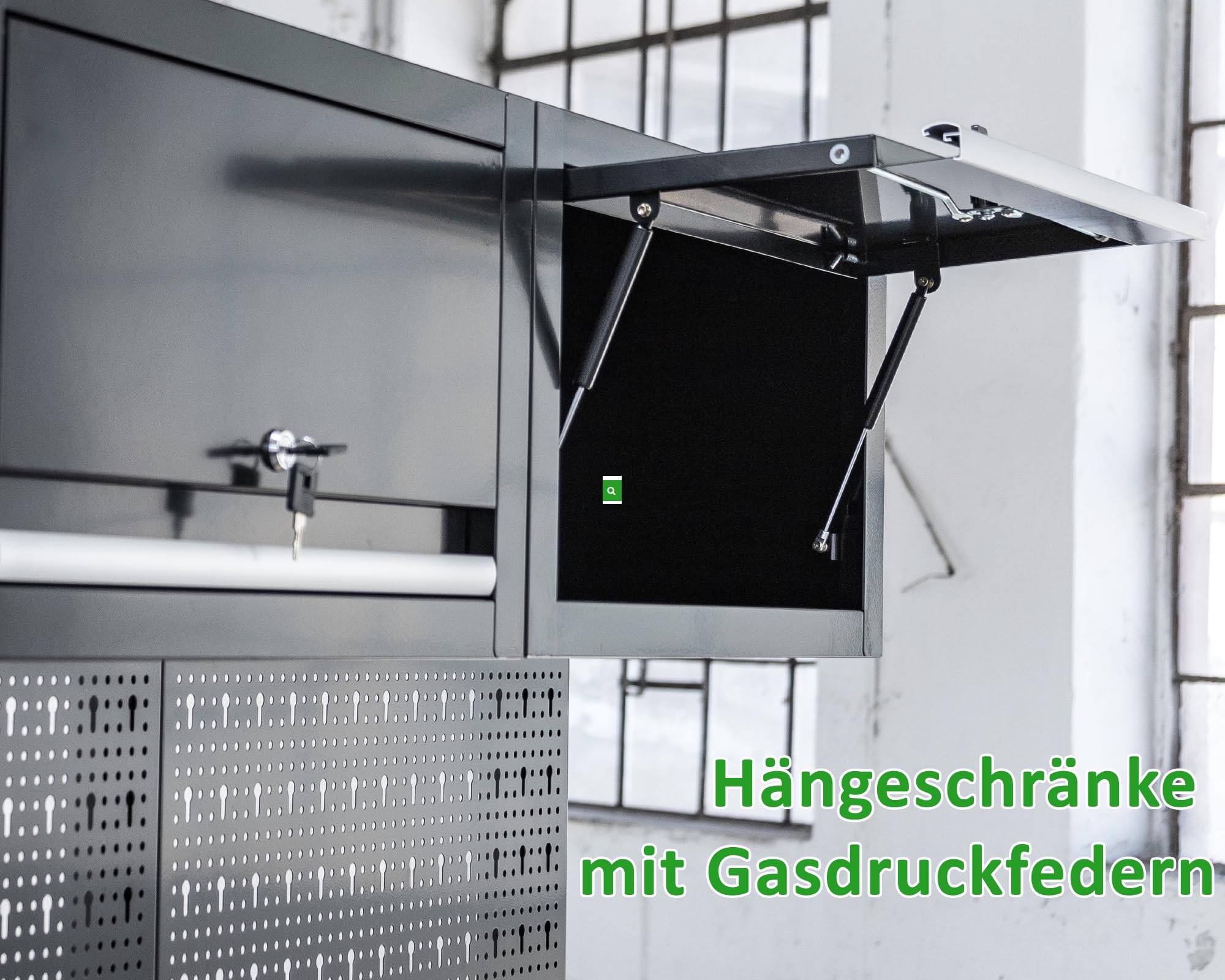 Ondis24 XL Werkstatt Komplett Set 260cm vormontierte Männerküche Werkstattrichtung modular mit Holzarbeitsplatte, Werkzeugschränke, Werkbank mit Schubladen (9 TLG.)