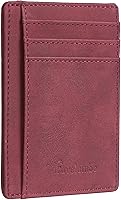 Vista 185 de Travelambo Billetera delgada con bolsillo delantero y clip para el dinero con bloqueo de identificación por radiofrecuencia, talla única