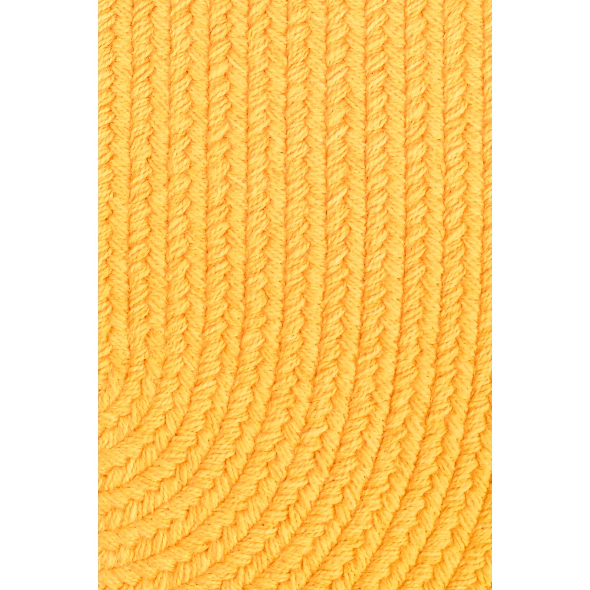 Super Area Rugs Maui Solid Braided Rug Indoor/Outdoor Washable Reversible Carpet, Daffodil Yellow, 5' X 8' Oval