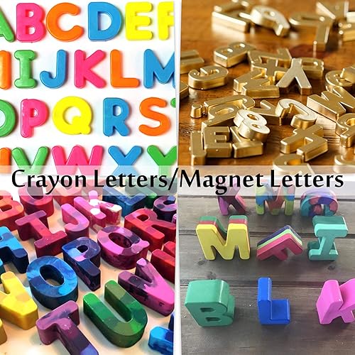 Miniatura 7 de Molde de resina de silicona con alfabeto invertido, resina de letras de números grandes con molde de fundición de estrella y luna para manualidades