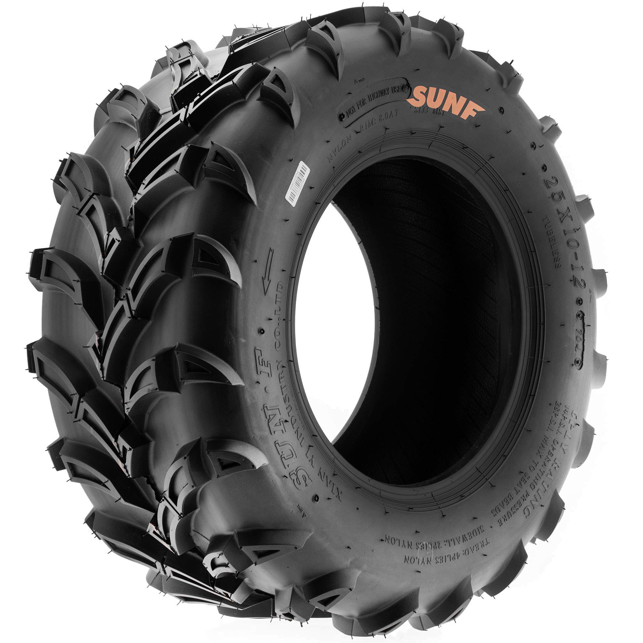 SunF A024 25x8-12 & 25x10-12 Quad ATV UTV SxS Reifen A/T Schlamm Pfad 6PR TL 70J E4 Ersatzreifen, Satz von 4 Stück