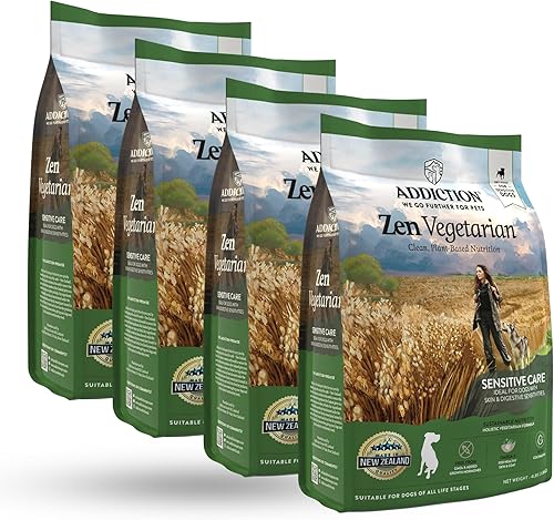 Addiction Zen Vegetarian - Alimento seco para perros, rico en isoflavonas y antioxidantes, comida vegana para perros, hecha de Nueva Zelanda, para