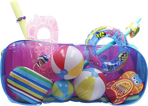 POOL BLASTER Water Tech Pool Pouch Versatile Pool Storage for Floats, Balls, Inflatable Toys, Patio Accessories - Heavy Duty Reinforced Attaches to Pool Side, Fence or Free Standing