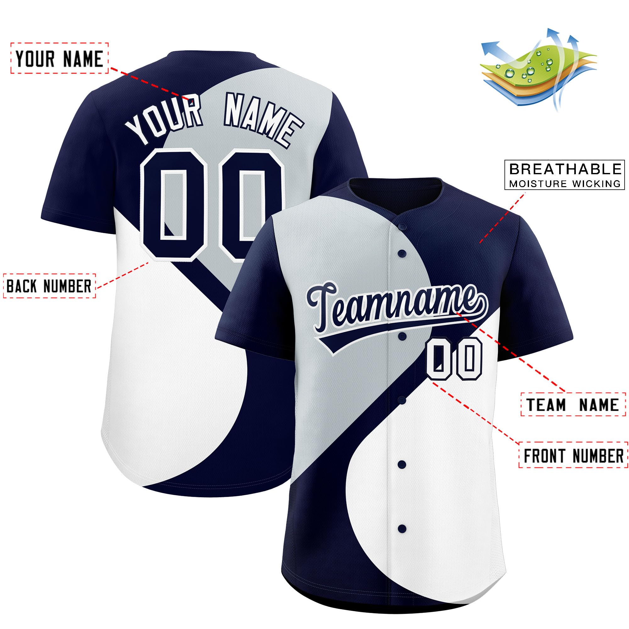 Custom Baseball Jersey Button Down Sport Shirt Stitched Personalized Team Name Number for Adult Youth