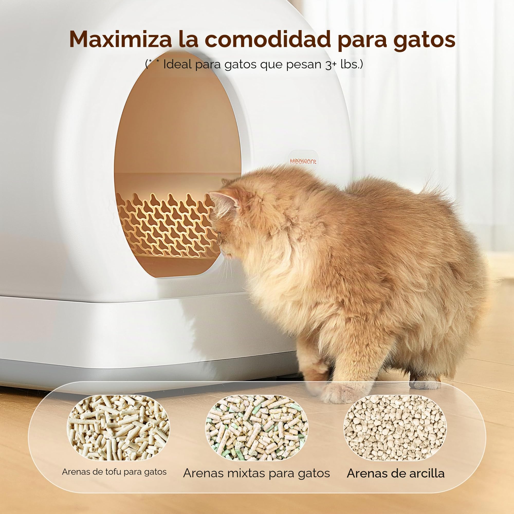 Arenero Gatos Autolimpiable con Control Vía App y Control de Olores, con Alfombra y 10 Sensores, Ideal para Hogares con Varios Gatos, Fácil de Limpiar