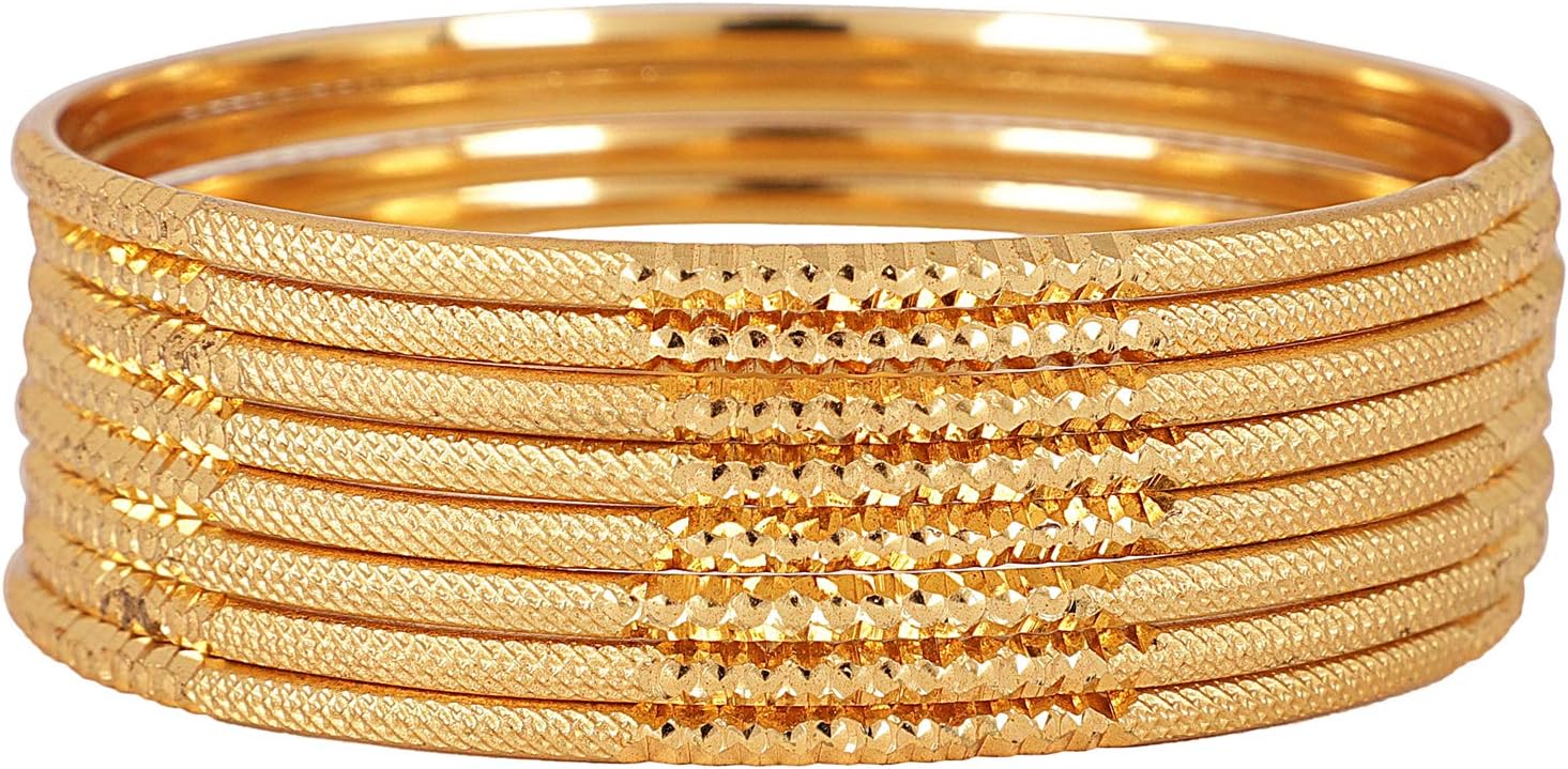 Latest One Gram Gold Plated Set of 8 Traditional Bangles for Women and Girls