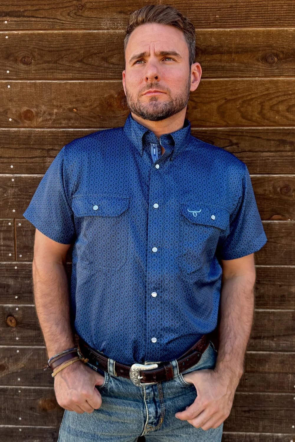 Drover Cowboy Threads Men's Short Sleeve, Signature Series Performance Vent Shirt
