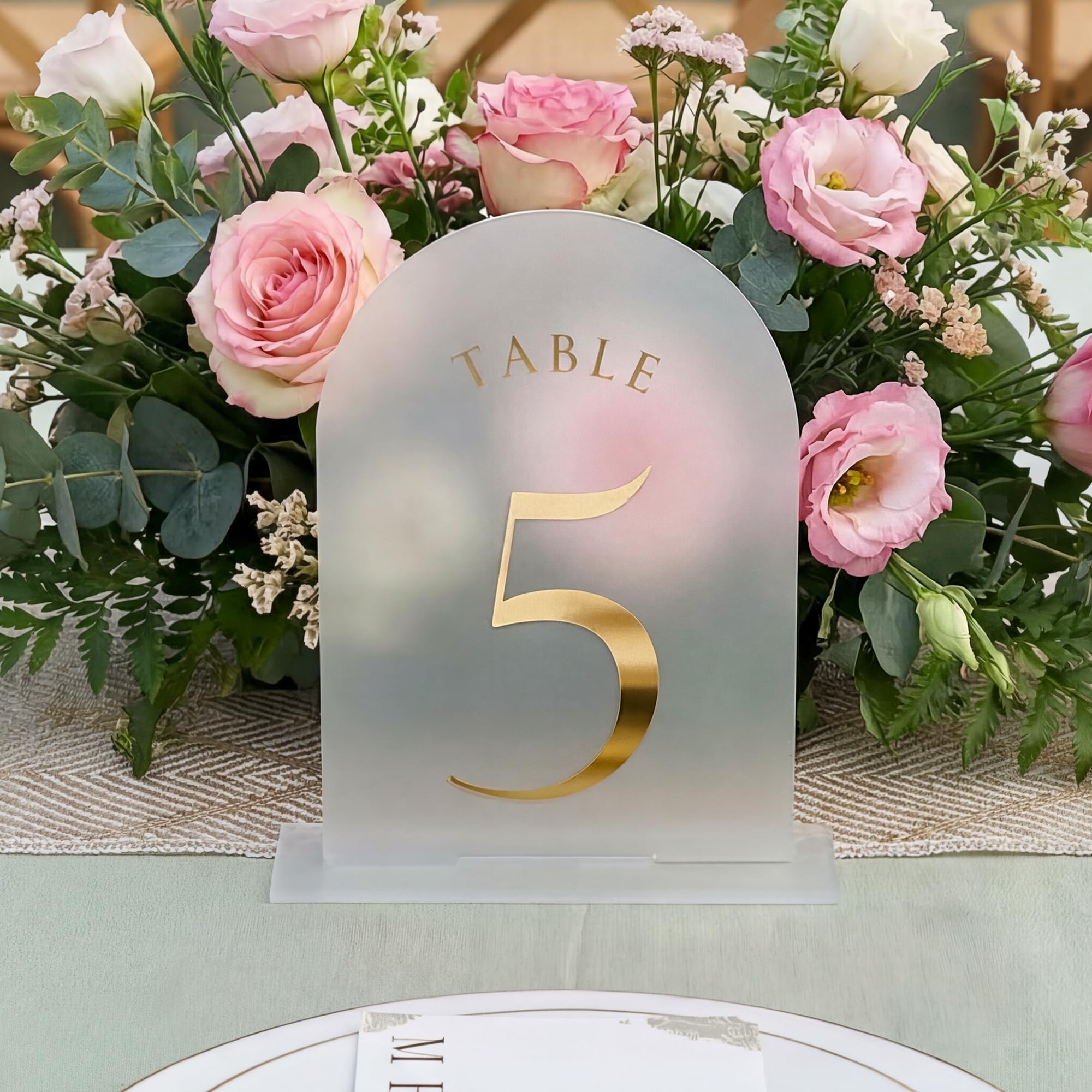 UNIQOOO Frosted Arch Wedding Table Numbers 1-20