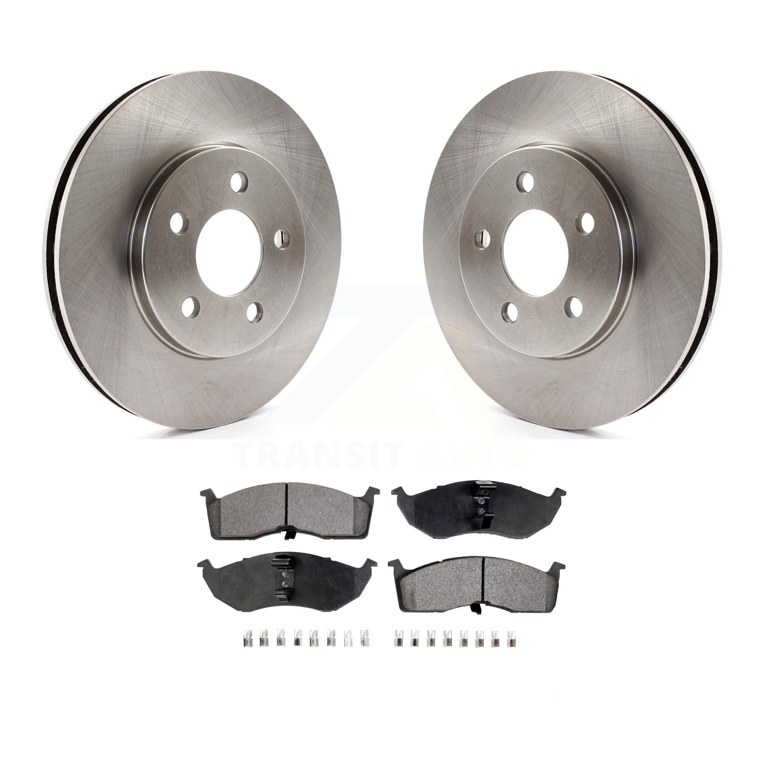 Front Disc Brake Rotors And Semi-Metallic Pads Kit Replacement For Dodge Grand Caravan Chrysler Town & Country Plymouth Voyager K8F-100188