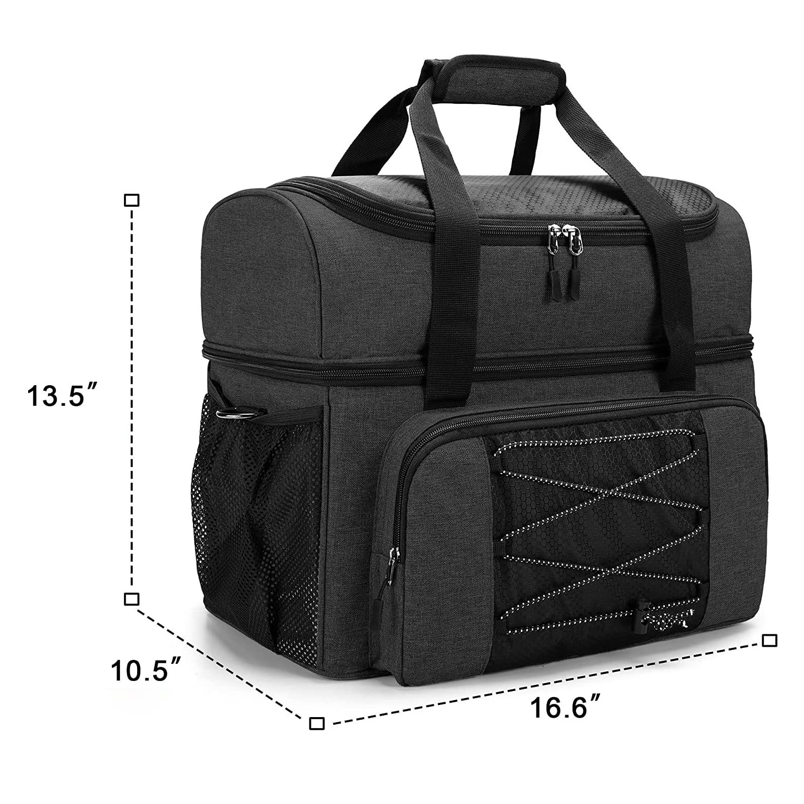 Sac de Bowling KOCAN pour 2 Boules avec Porte-Boule rembourré et Chaussures de Bowling jusqu'à 16 Ans - Noir, 422 x 267 x 343 mm (16.6 x 10.5 x 13.5 inches)