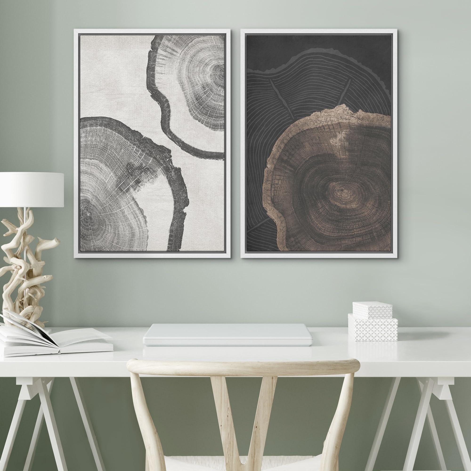 SIGNWIN Framed Canvas Print Wall Art Abstract Wave Pattern Modern Art Minimalist Neutral Decor for Living Room, Bedroom, Office - 16"x24"x2 Natural — view 125