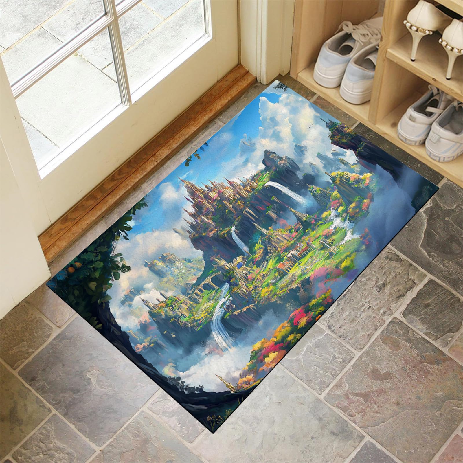 Paillasson attrape poussière 50x80 cm lavable motif cascade
