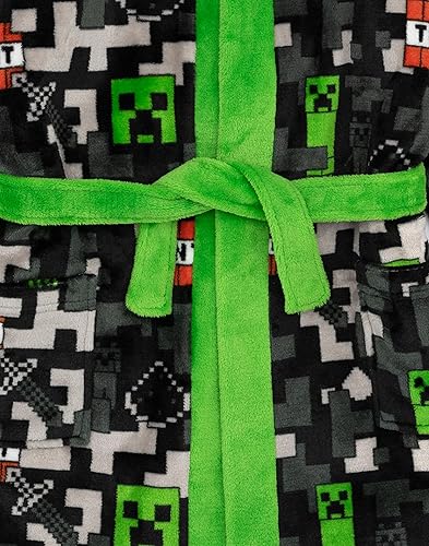 Vista 8 de Minecraft Albornoz para niños, niñas, niños, enredadera, juego TNT, pijama