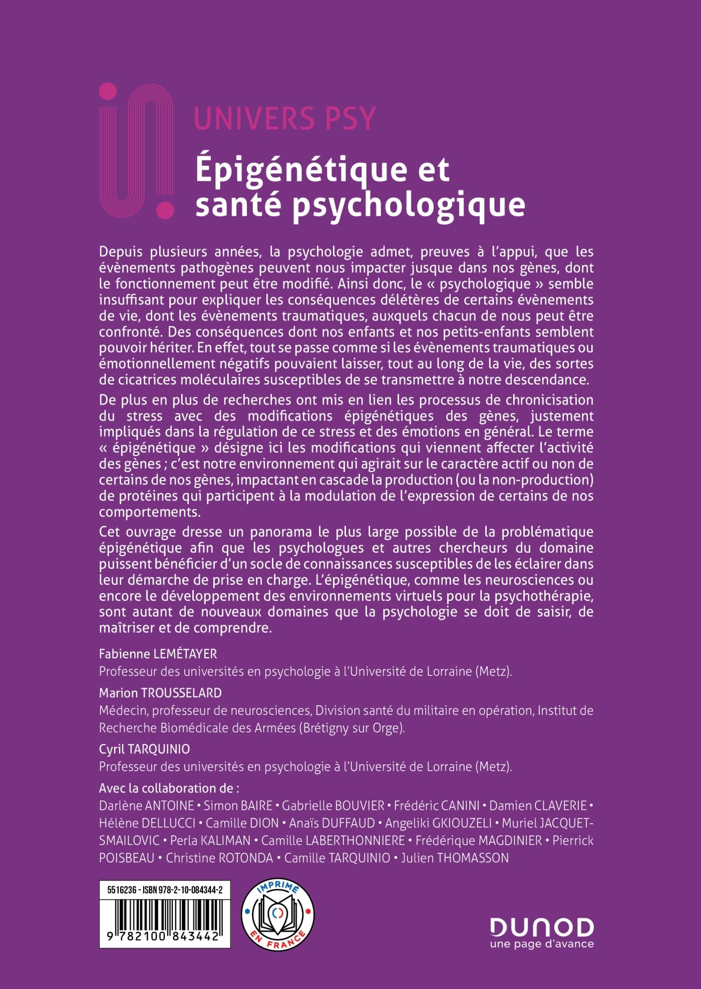 Epigénétique et santé psychologique: Fondements, processus et thérapies