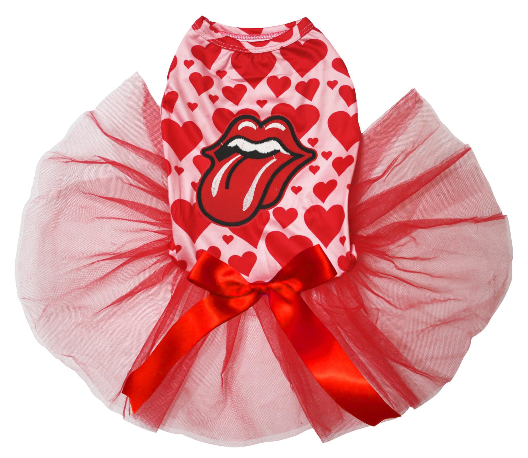 Robe pour chien rouge Lips XL idéale pour les sorties dominicales